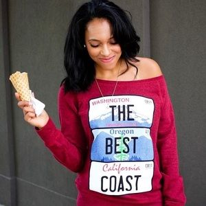 THE BEST COAST sweatshirt - Washington, Oregon, California - size small